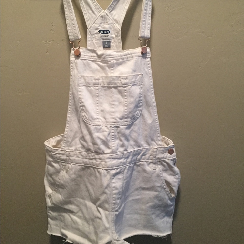 Old Navy white bib shorts